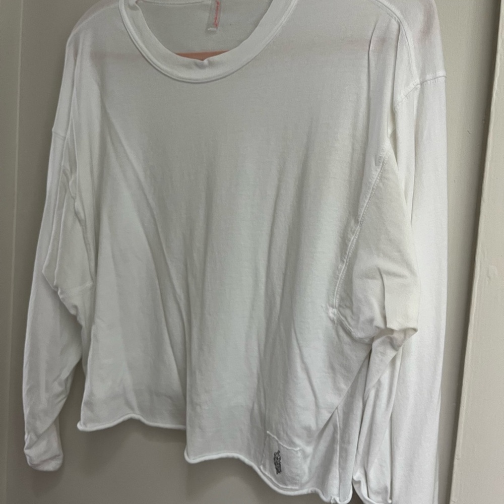 FP Movement by Free People White Boxy Long Sleeve Sweatshirt